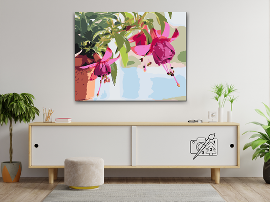 Paint by number - Fuchsia i en blomsterpotte