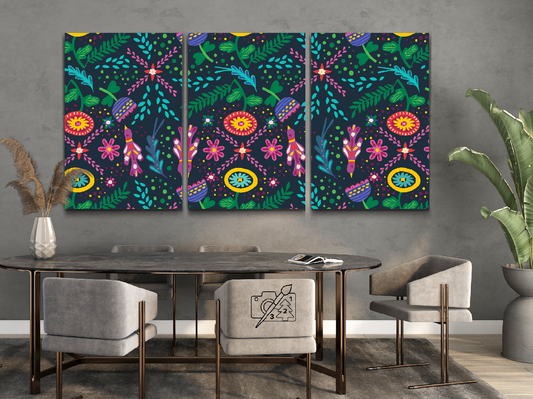 Paint by number - Munter baggrund (sæt af 3)