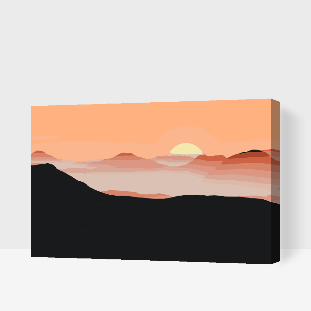 Paint by number - Solen i bjergene