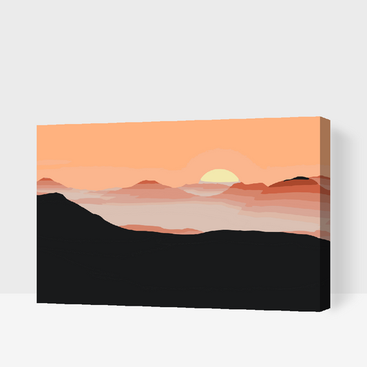 Paint by number - Solen i bjergene