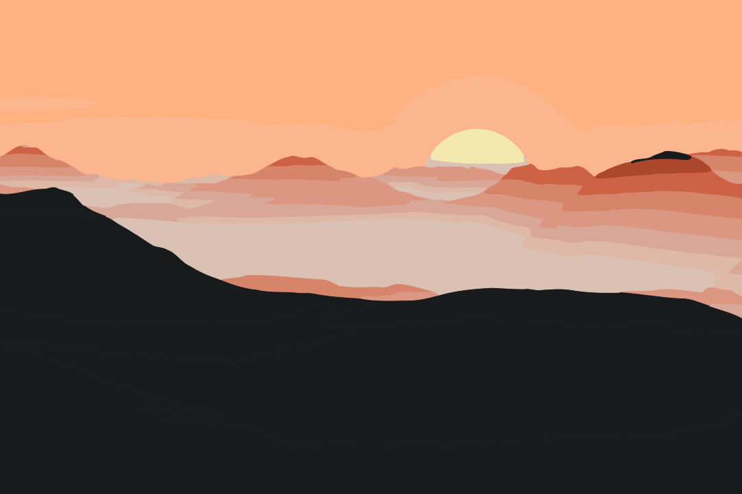 Paint by number - Solen i bjergene
