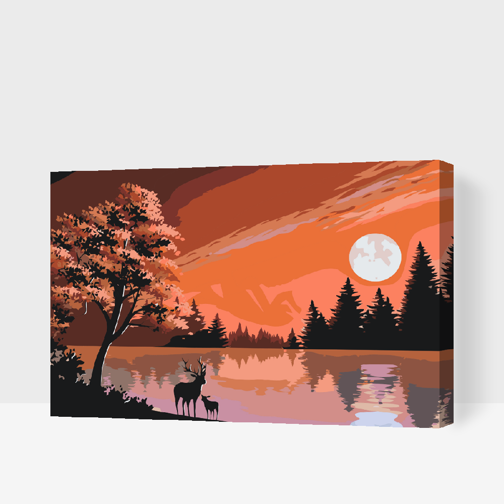 Paint by number - Hjorte i naturen