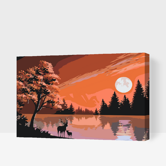 Paint by number - Hjorte i naturen
