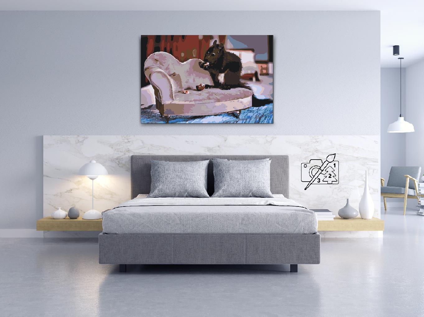 Paint by number - Egern på sofaen