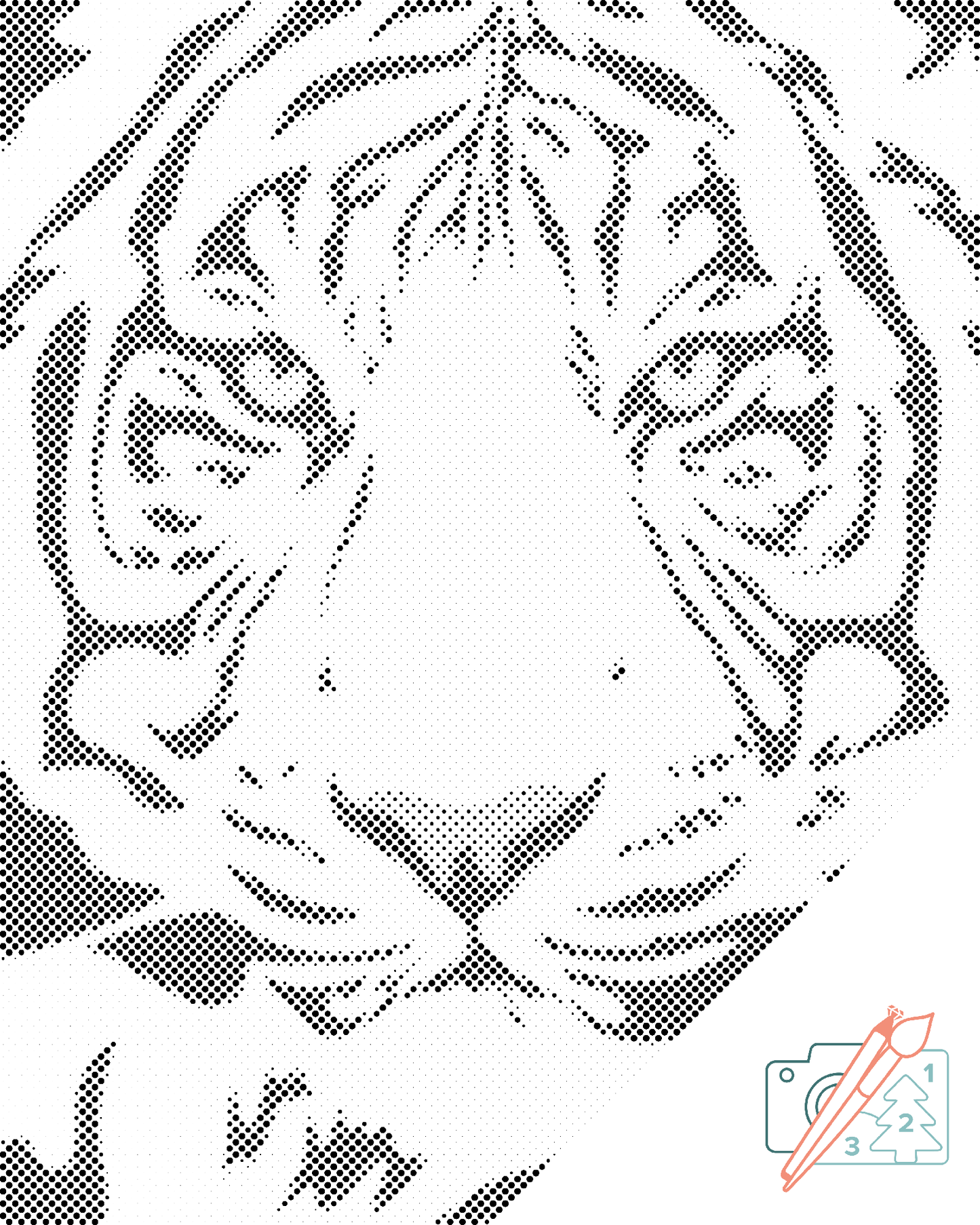 Dotting - Sort-hvidt tigerhoved