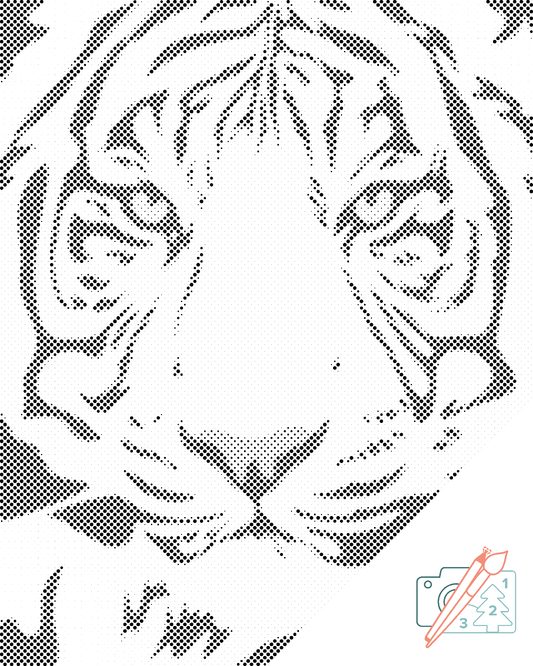 Dotting - Sort-hvidt tigerhoved