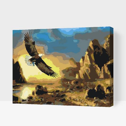 Paint by number - Ørnen kredser over bjergene
