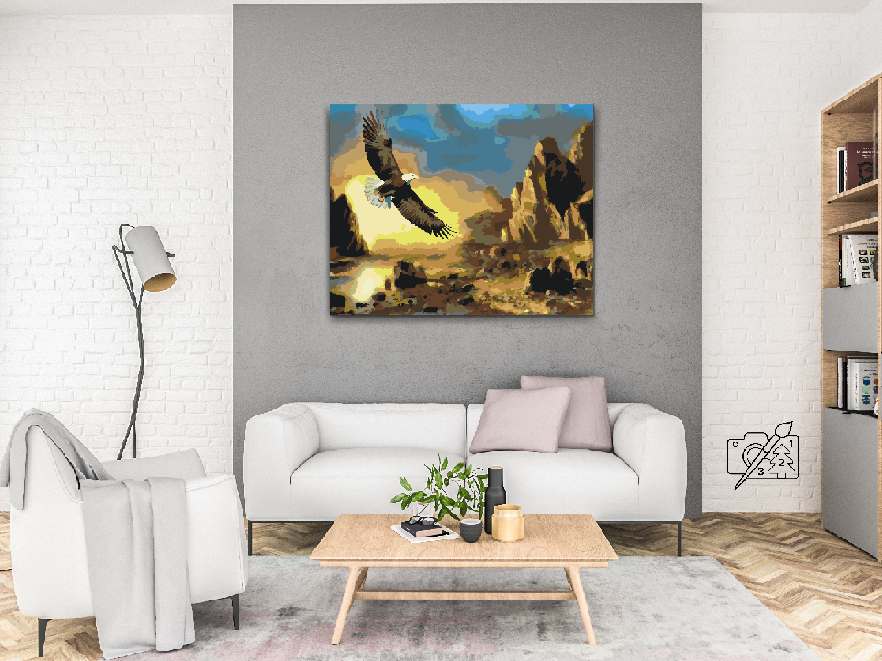 Paint by number - Ørnen kredser over bjergene