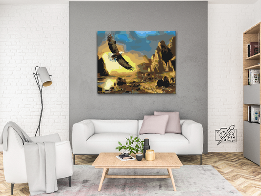 Paint by number - Ørnen kredser over bjergene