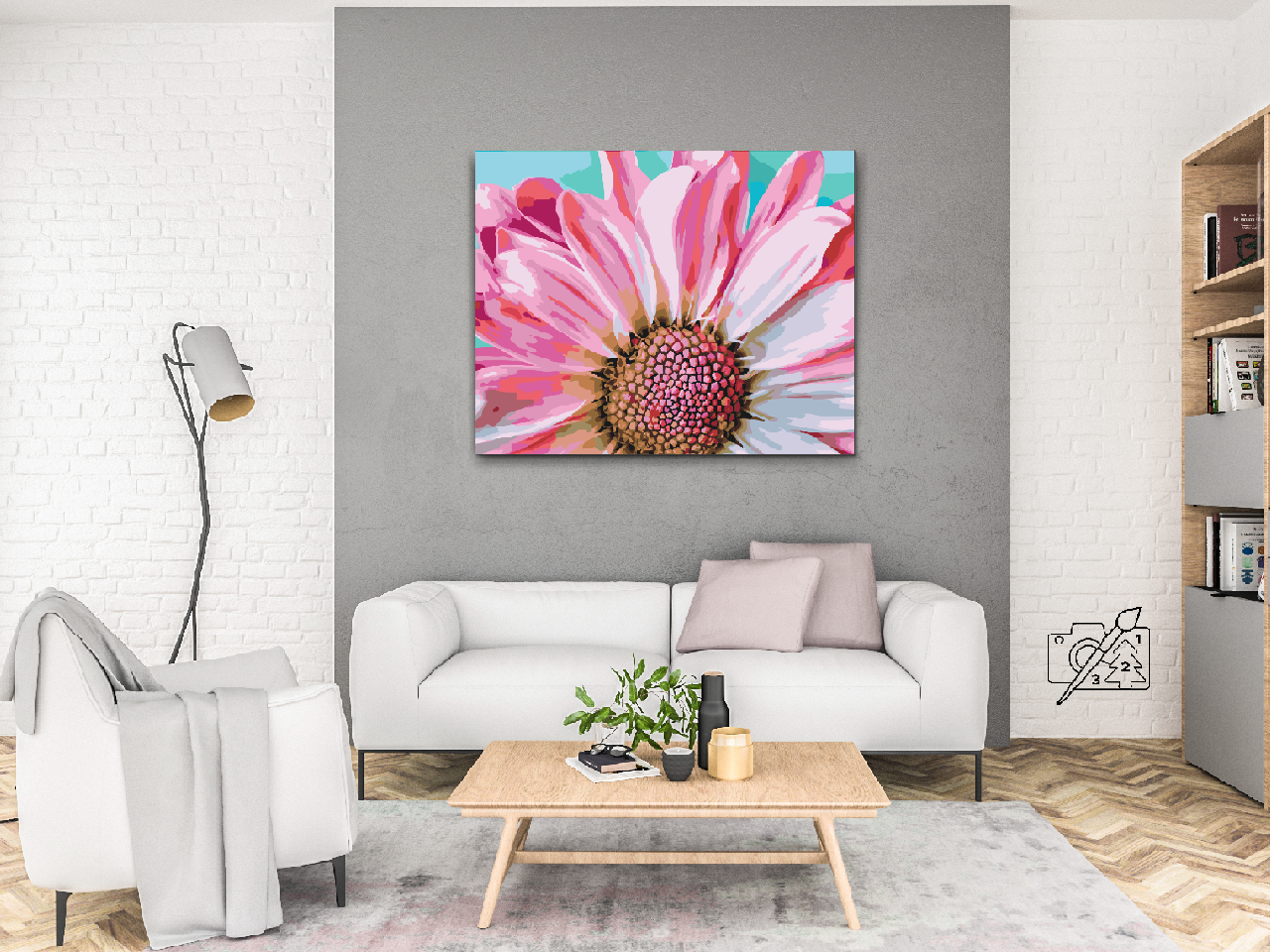Paint by number - Blid lyserød blomst