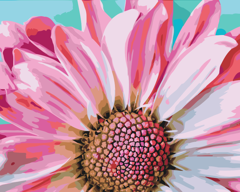 Paint by number - Blid lyserød blomst
