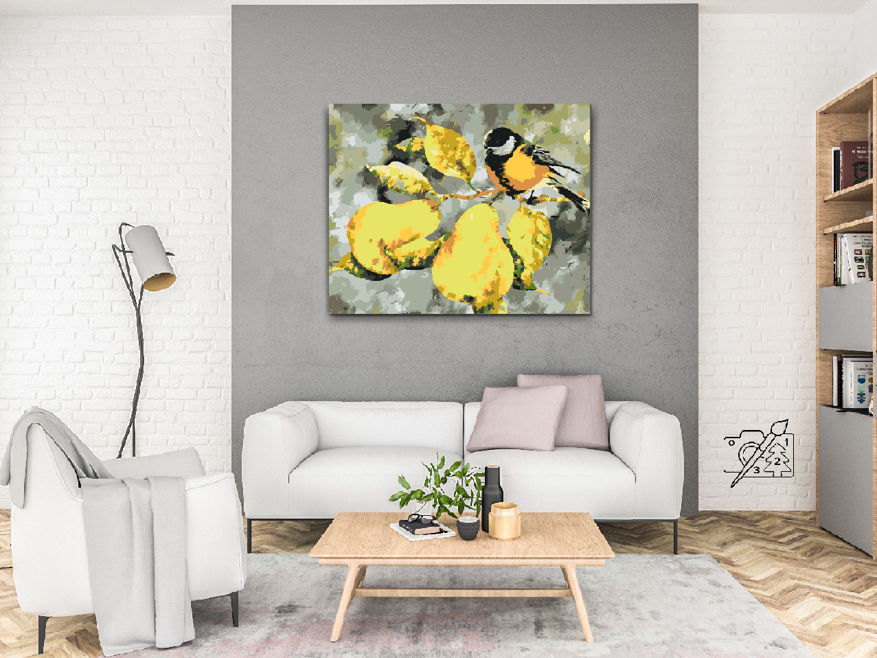 Paint by number - Stor mejse og pærer