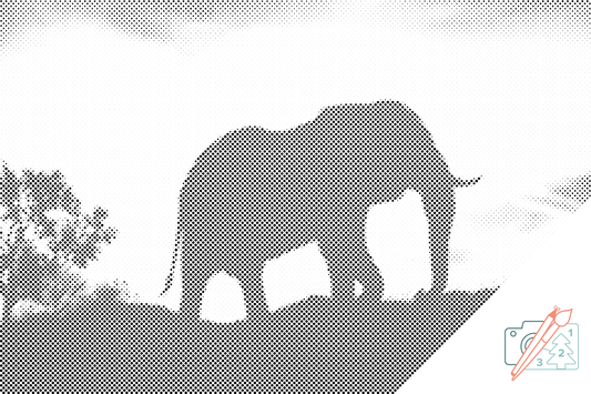 Dotting - Afrikansk elefant ved solnedgang