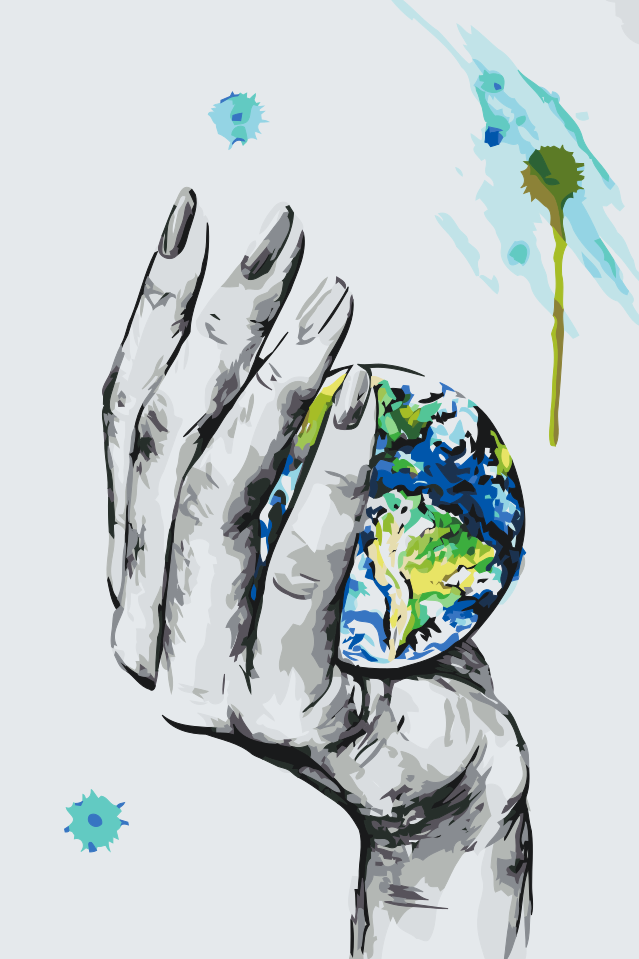 Paint by number - Planet i en kvindehånd