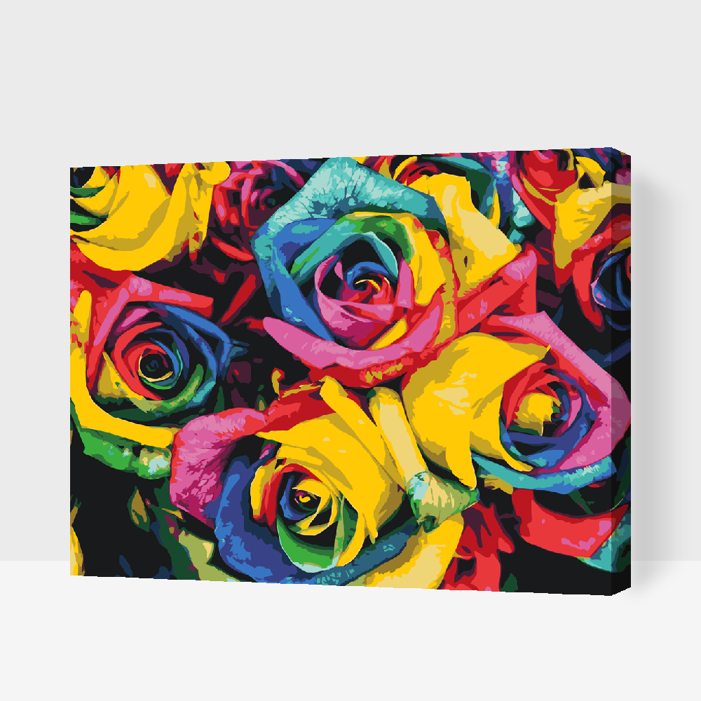 Paint by number - Farverige roser