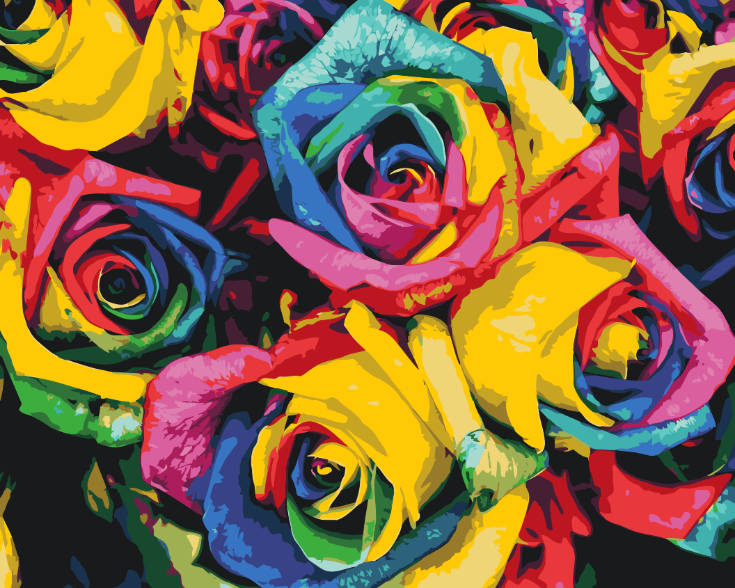 Paint by number - Farverige roser