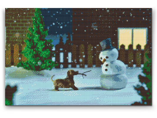 Diamond Paint - Snemand og hund