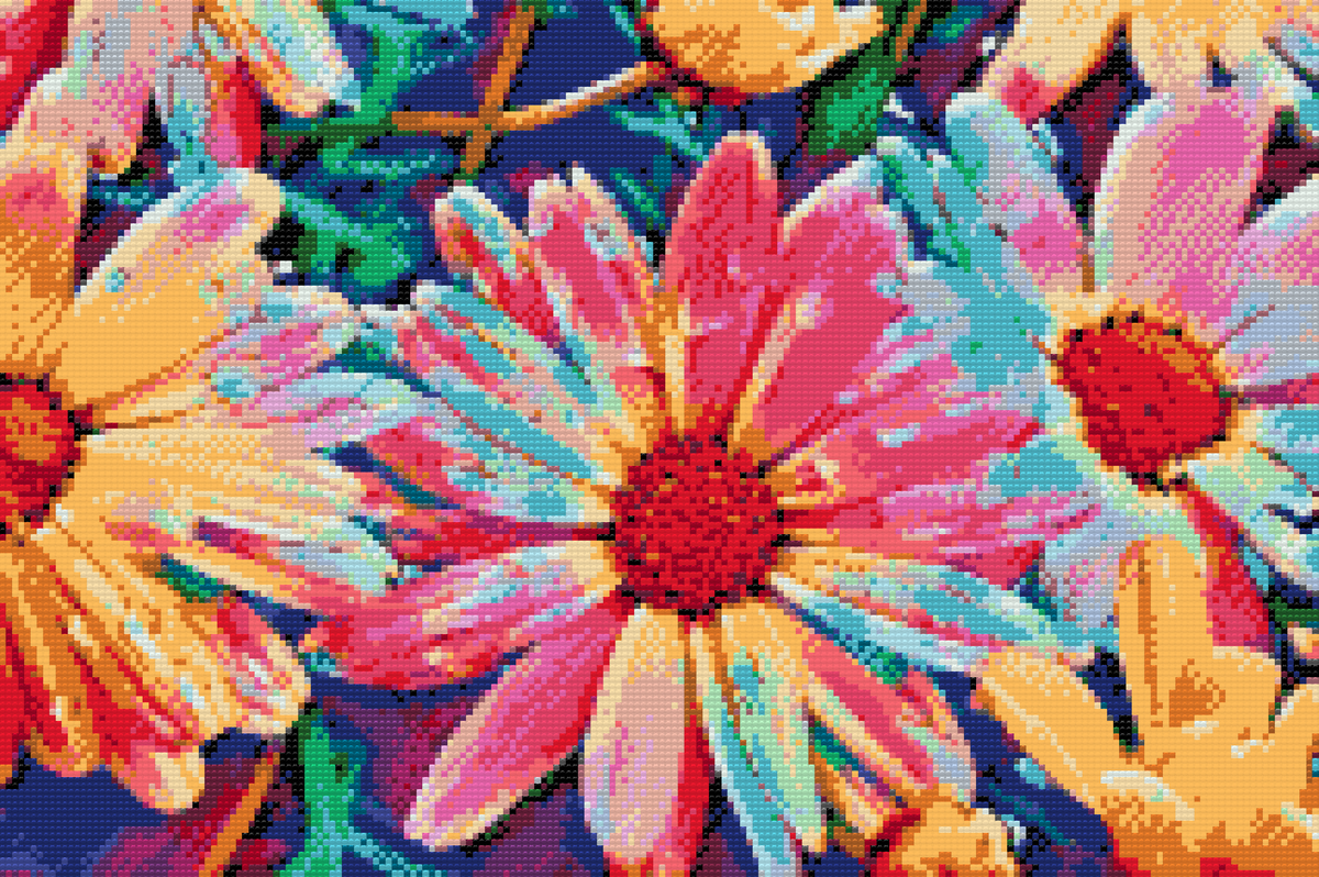 Diamond Paint - Neonblomster