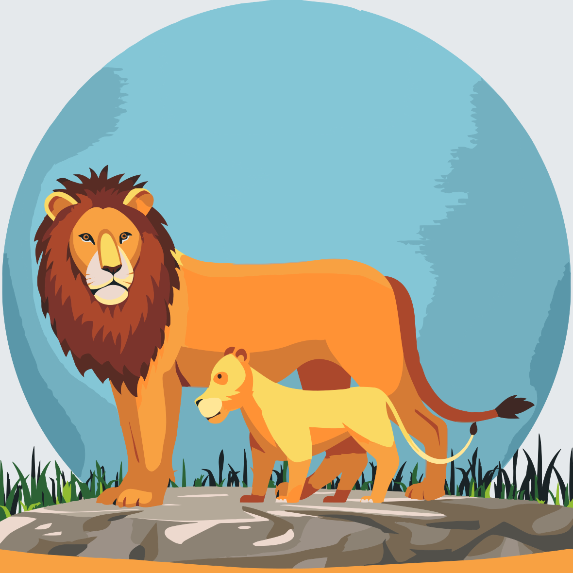 Paint by number - Løve med unge