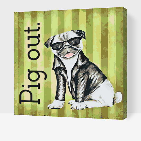 Paint by number - Mops med briller