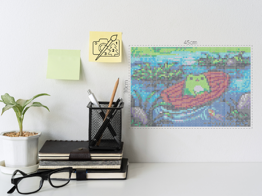 Perleplader - Frø fanger fisk