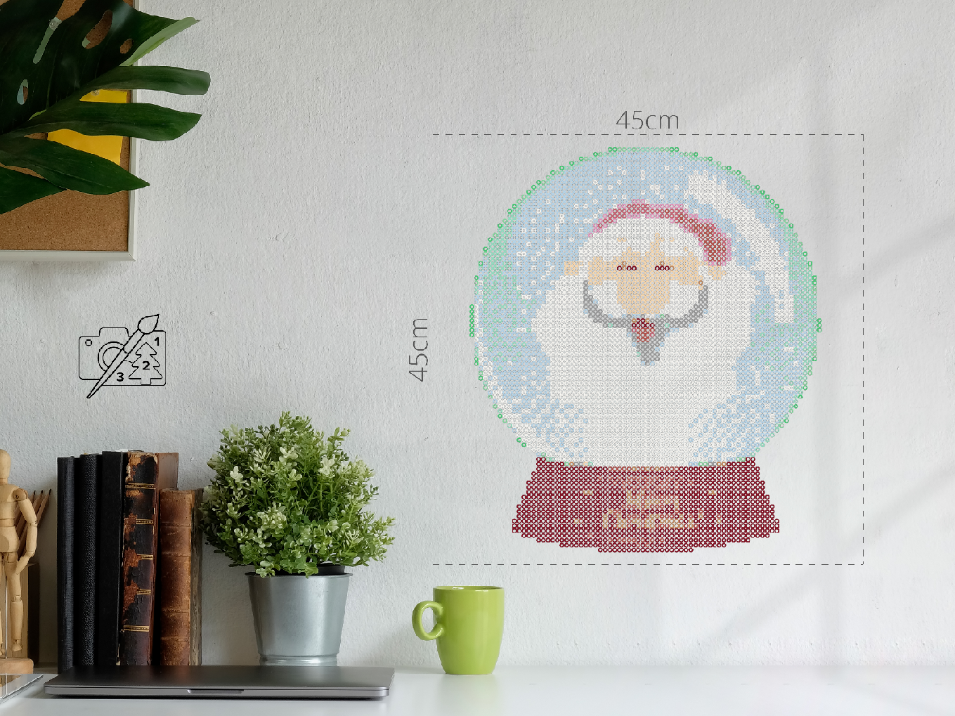 Perleplader - Papirvægt - Julemanden