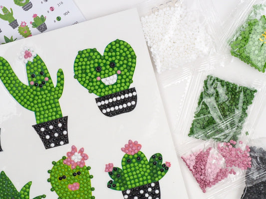 Diamond Painting Sticker - Happy Cactus