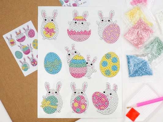 Diamond Painting Sticker - Diamond painting sticker - Påskeharer