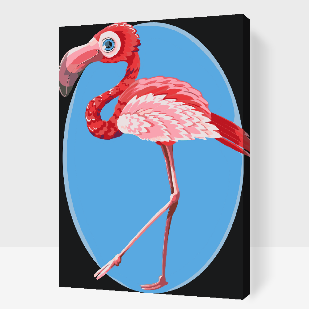 Paint by number - Gående Flamingo