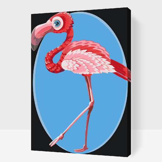 Paint by number - Gående Flamingo