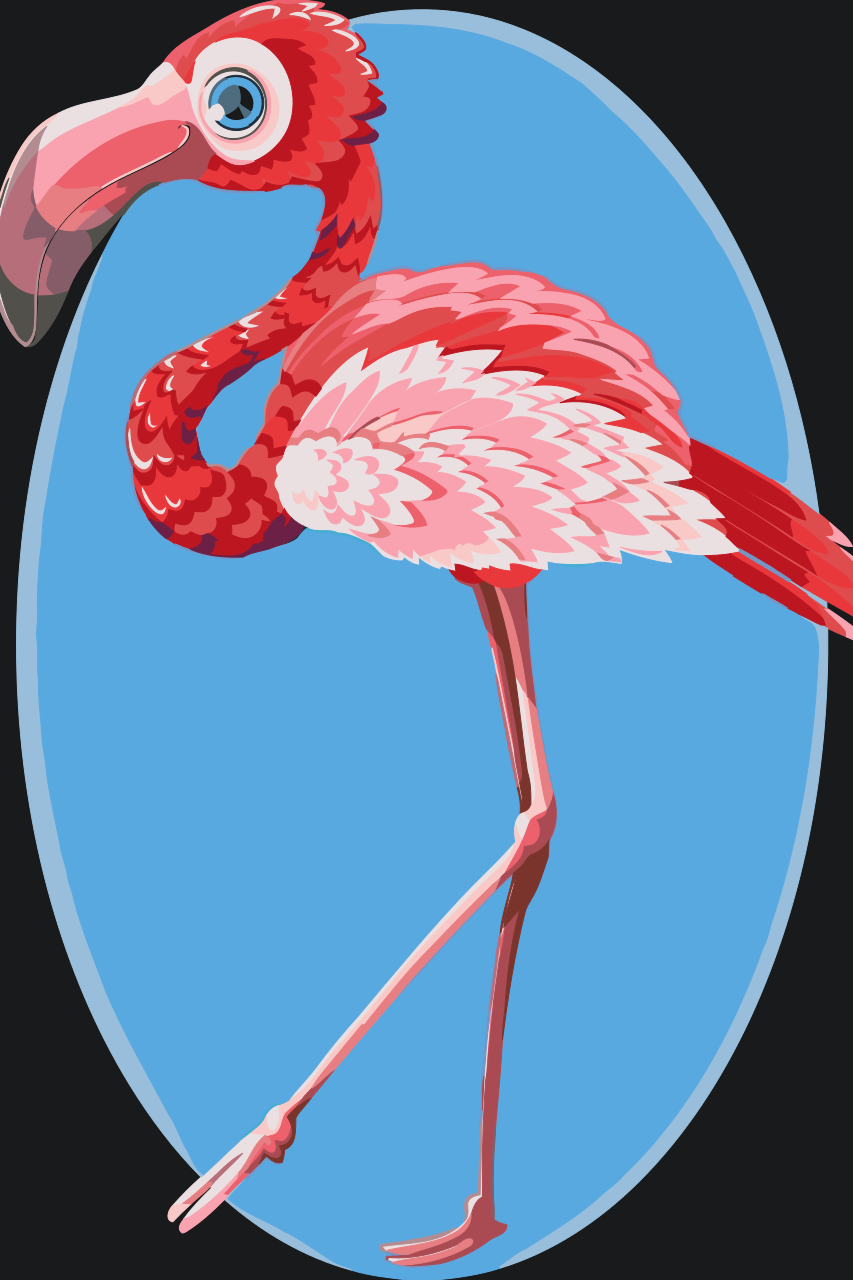 Paint by number - Gående Flamingo