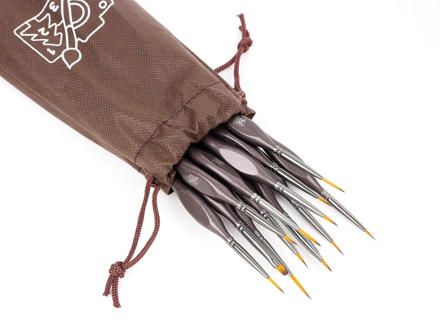 Hobby Tilbehør - Penselsæt - 12 stk. med pose til opbevaring