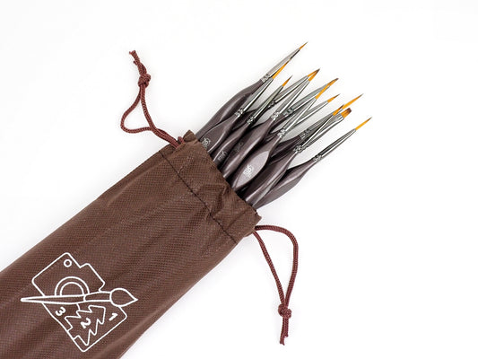 Hobby Tilbehør - Malerpensler sæt - brun 12 stk.