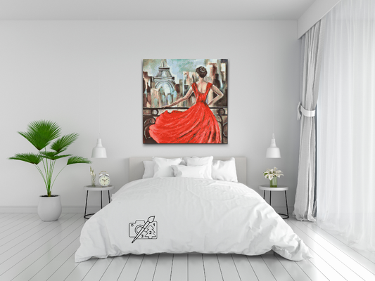 Diamond Paint - Damen i rødt