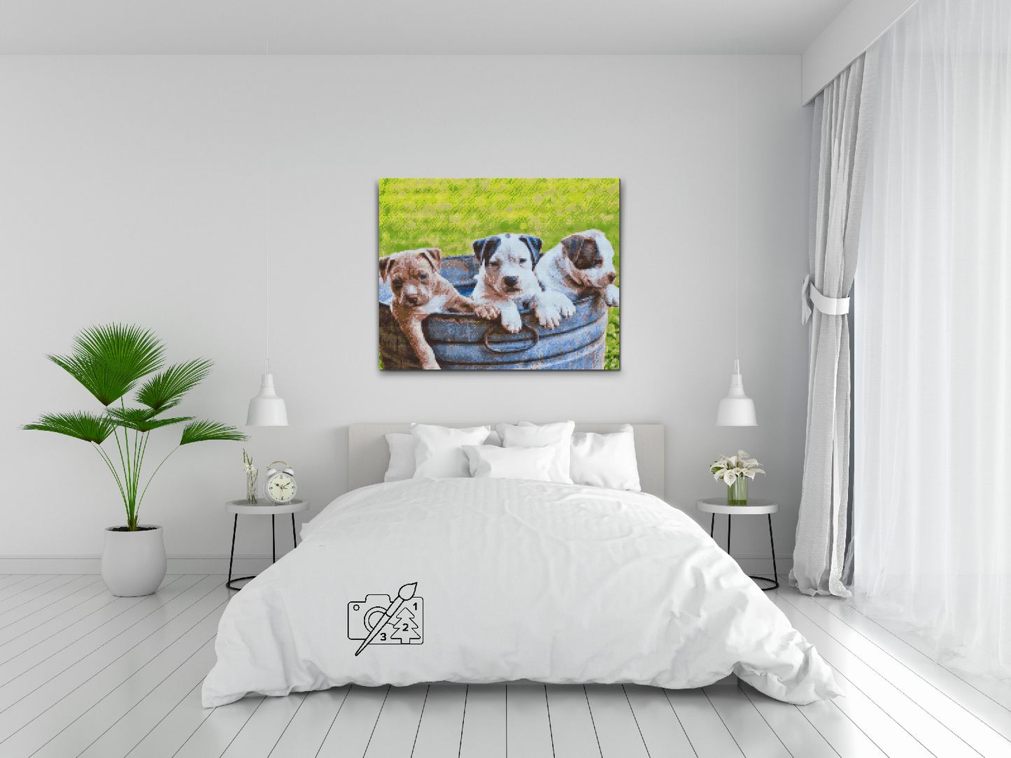 Diamond Paint - Tre hvalpe