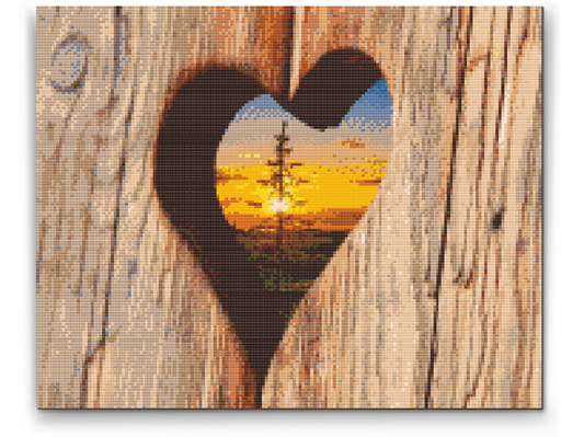 Diamond Paint - Træhjerte