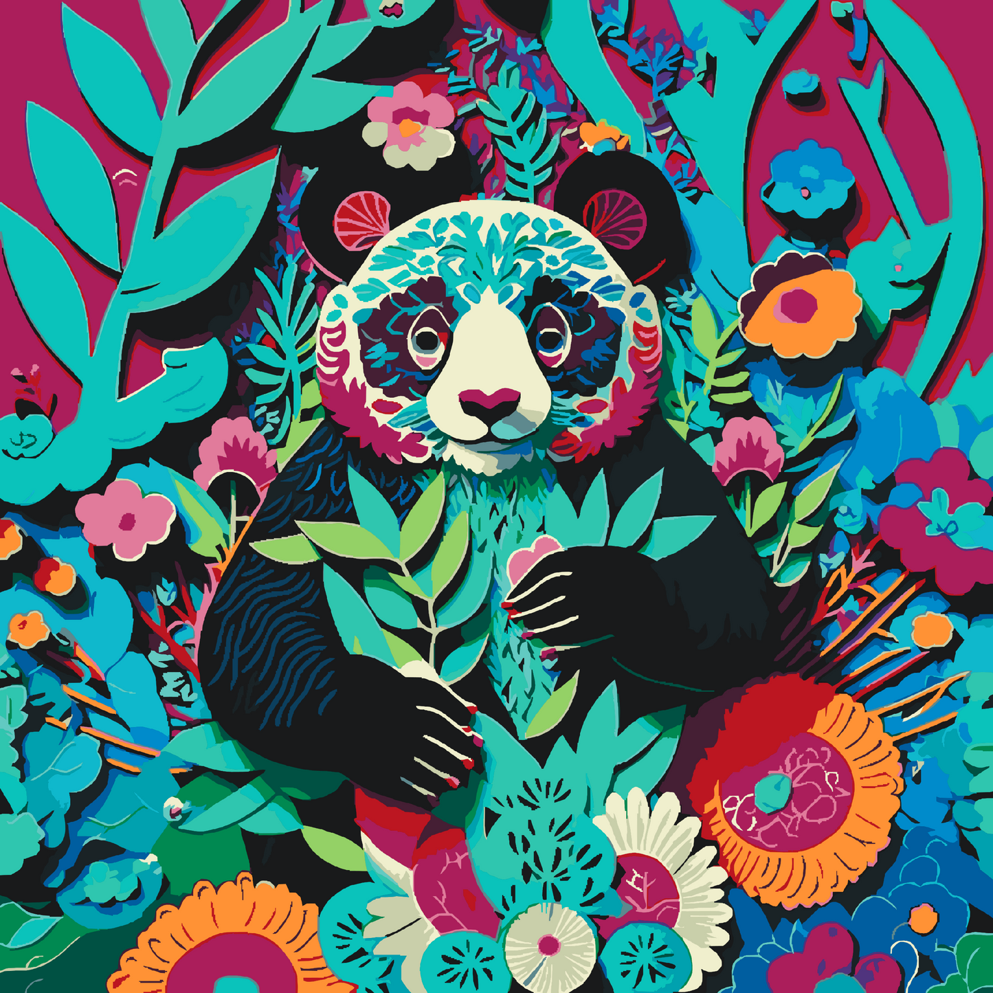 Paint by number - Glad panda