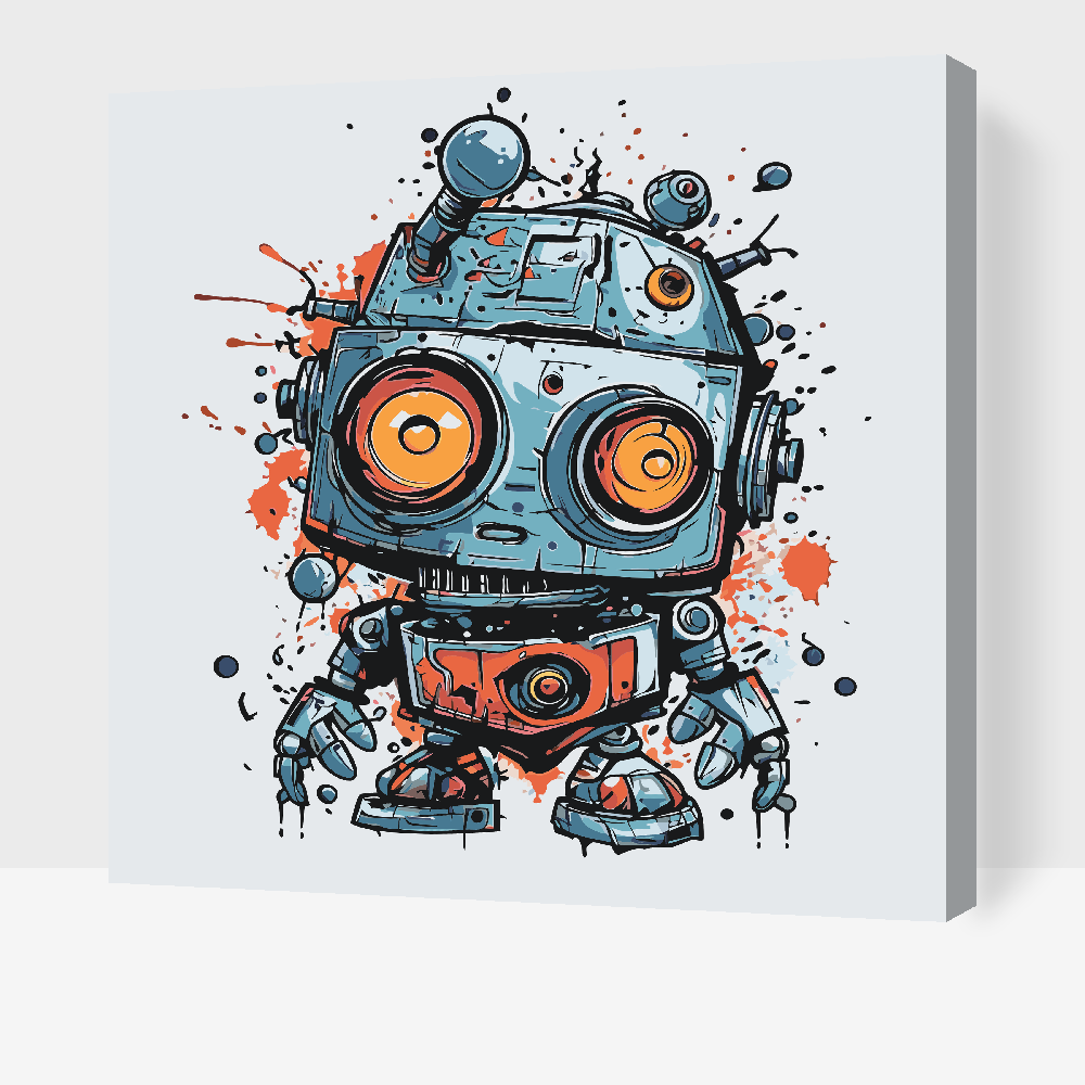 Paint by number - Sød robot