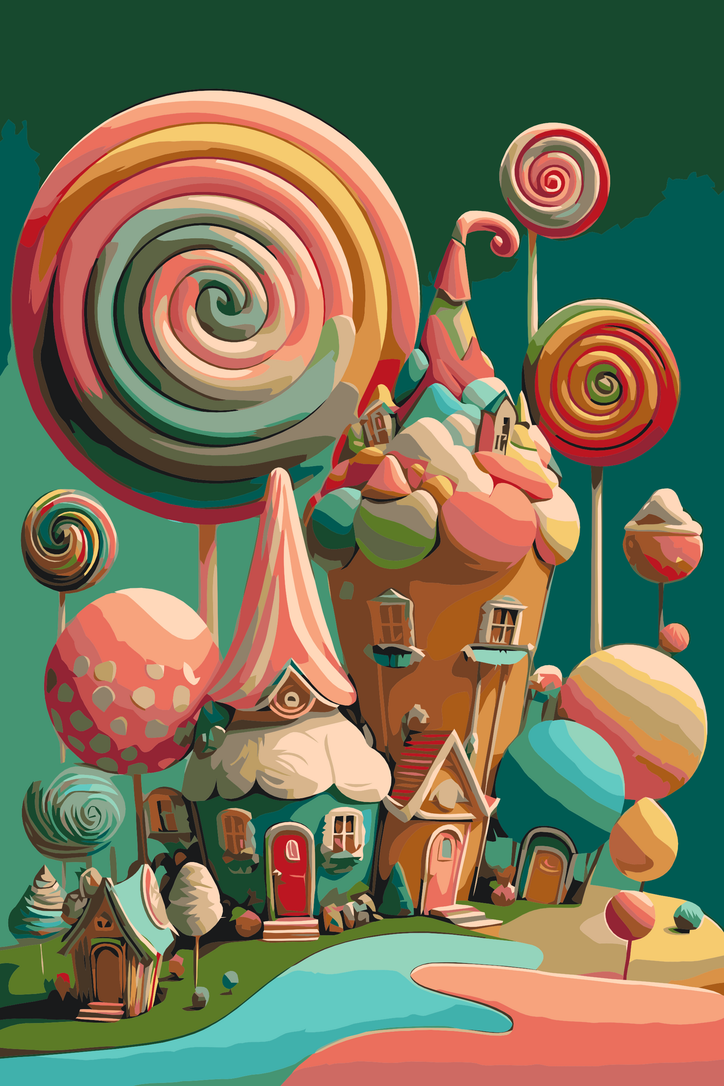 Paint by number - Sukkerhuse
