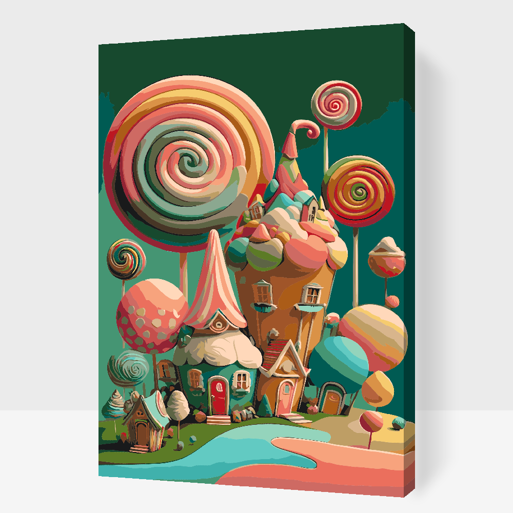 Paint by number - Sukkerhuse