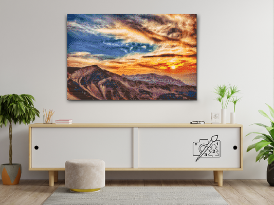 Diamond Paint - Solnedgang over bjergene