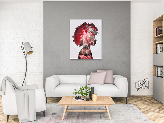 Paint by number - Pige, Skov, Mand, Bregner