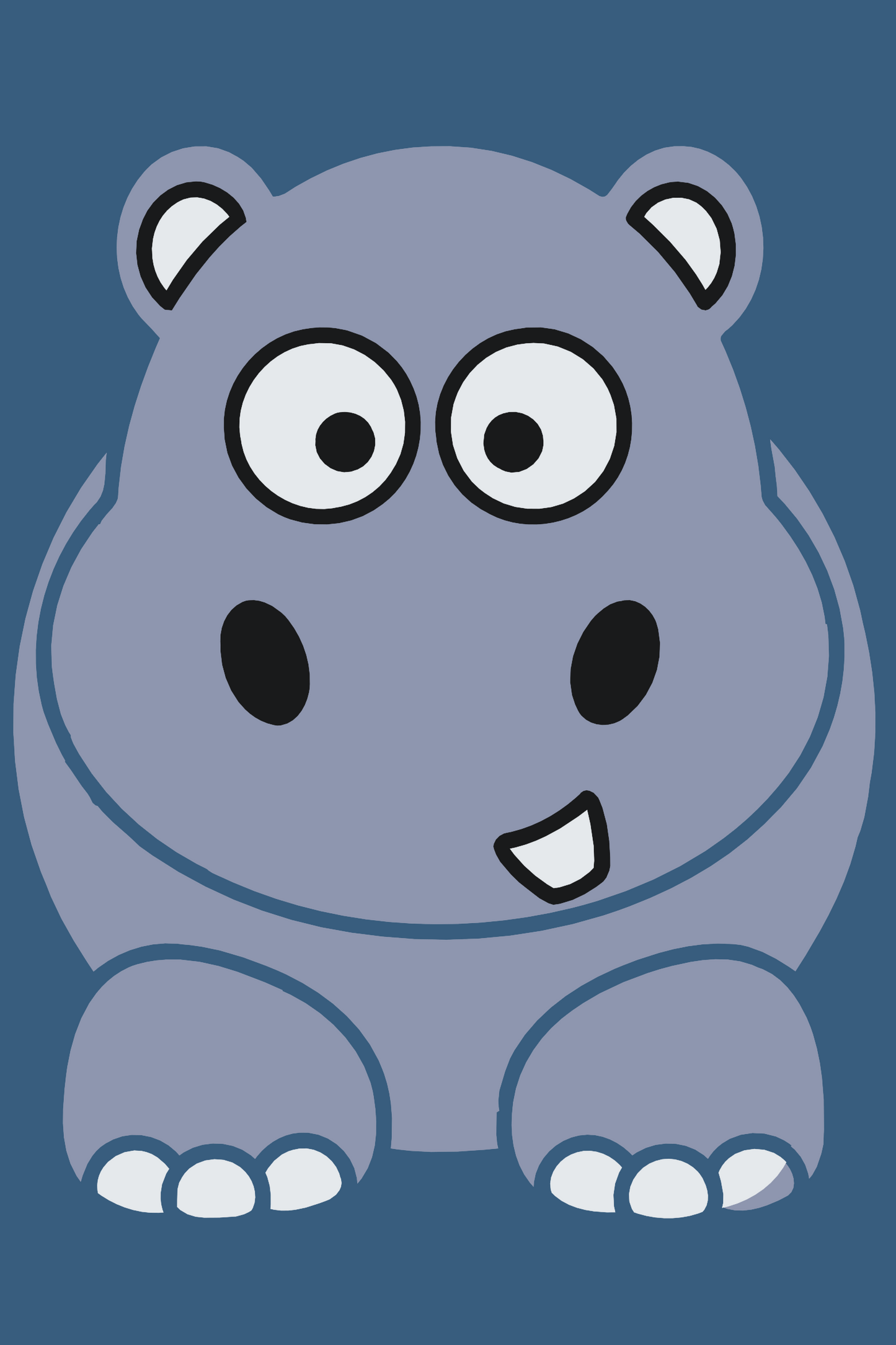 Paint by number - Lille Flodhest