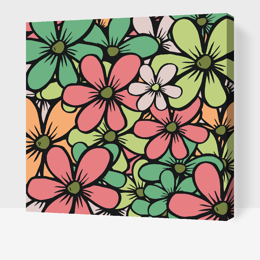 Paint by number - Pastellblomster