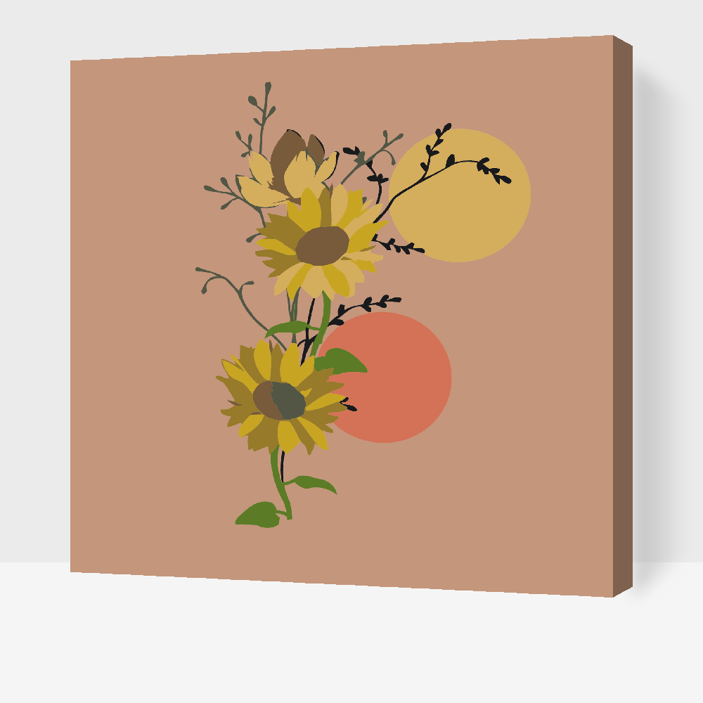 Paint by number - Boho-solsikke