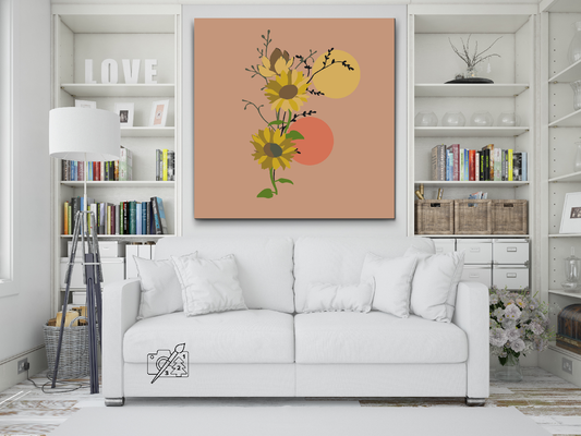 Paint by number - Boho-solsikke