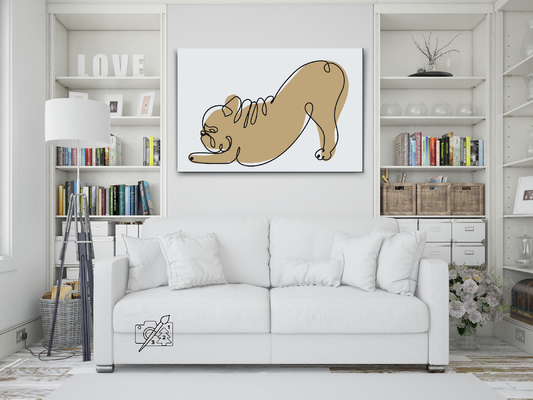 Paint by number - Strækkende Bulldog