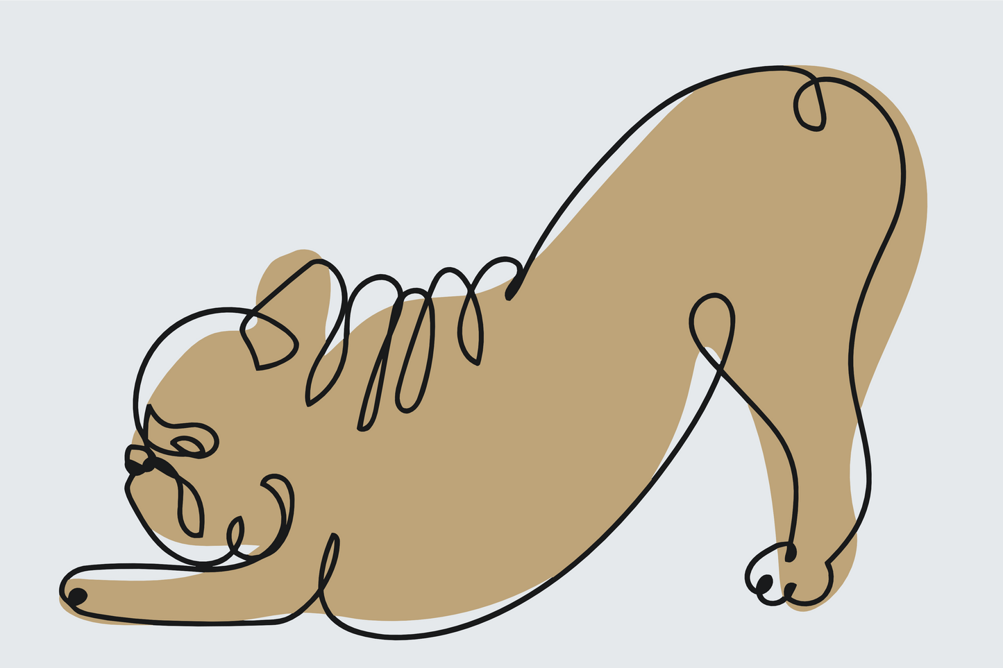 Paint by number - Strækkende Bulldog