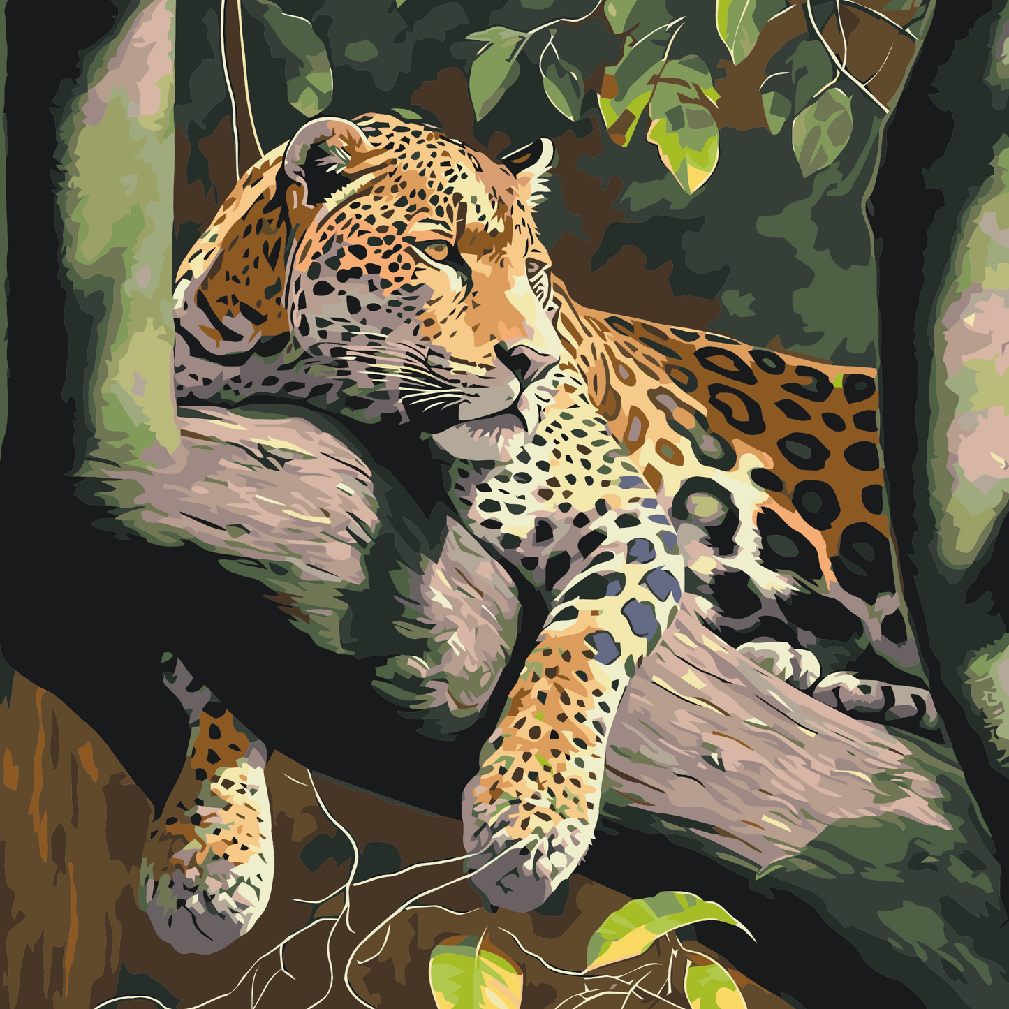 Paint by number - Plettet Leopard