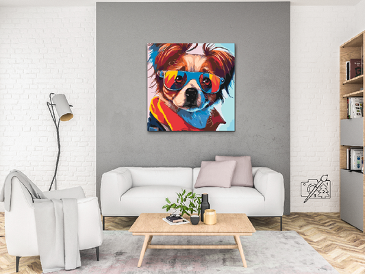 Paint by number - Hund med stilfulde briller 1